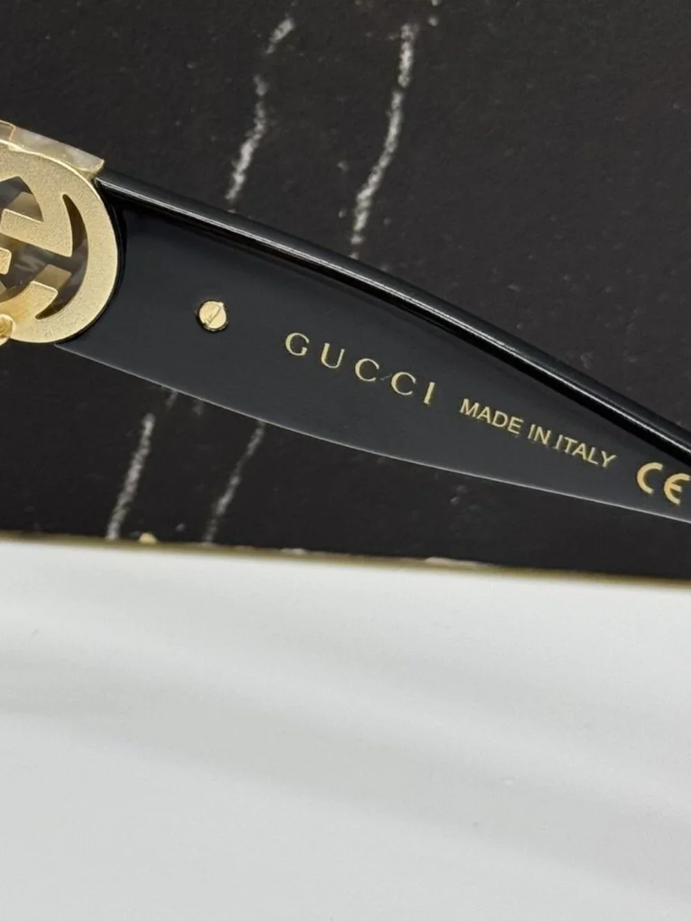 New Gucci GG1023S 001 with Gold Chain Women Cat Eye Sunglasses